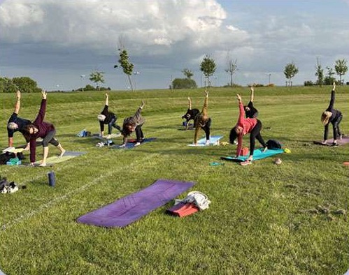 Outdoor group yoga